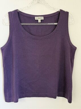 St. John Top Knit Santana Lavender Purple Sleeveless Tank Top Wool Blend Size M